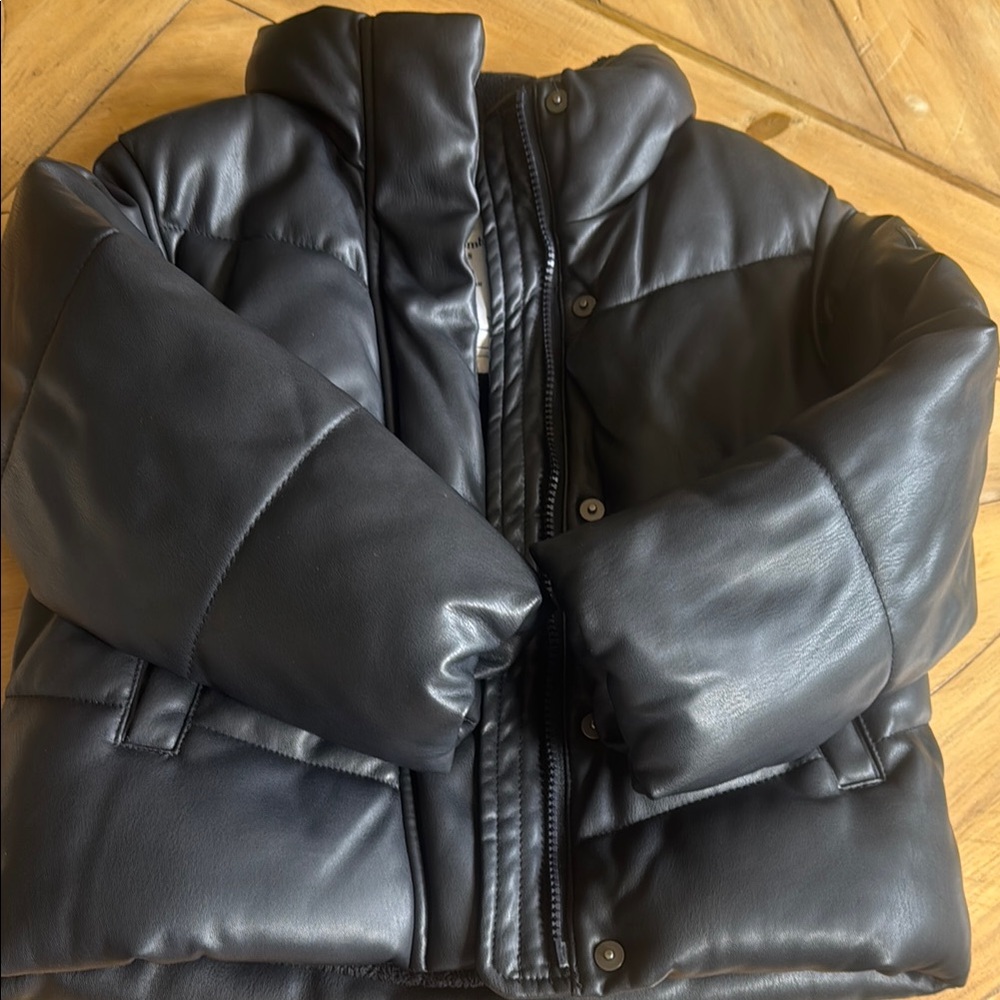 Abercrombie Kids Black Puffer Jacket with Quilted Design